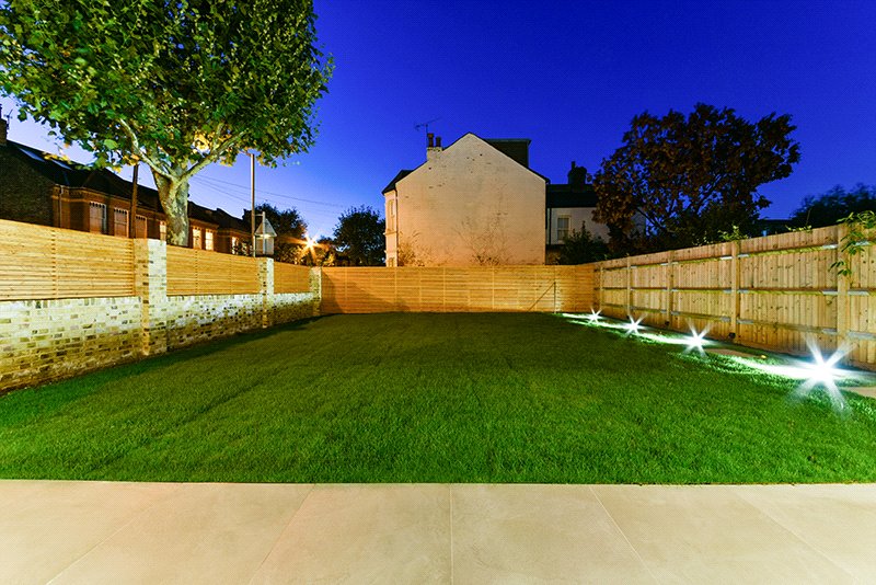 back garden at night